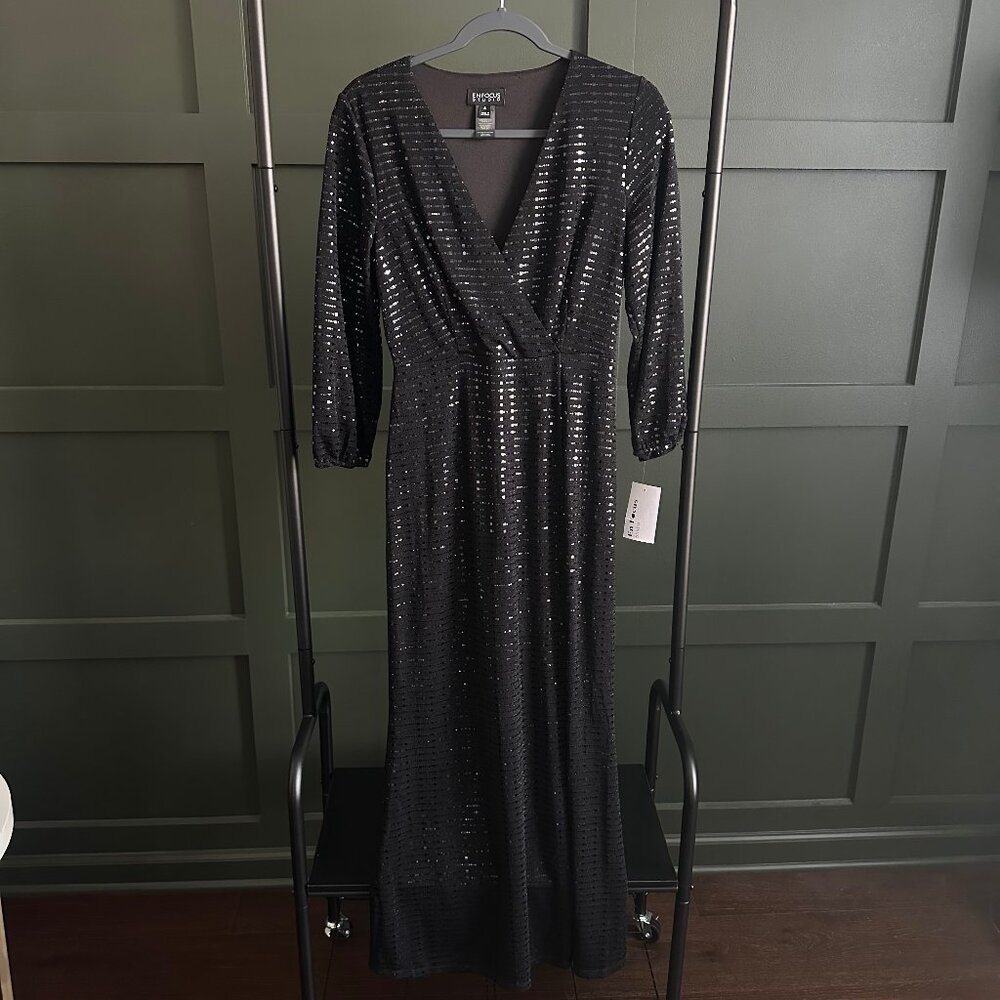 NWT Sequin long black formal dress - Picture 6 of 11